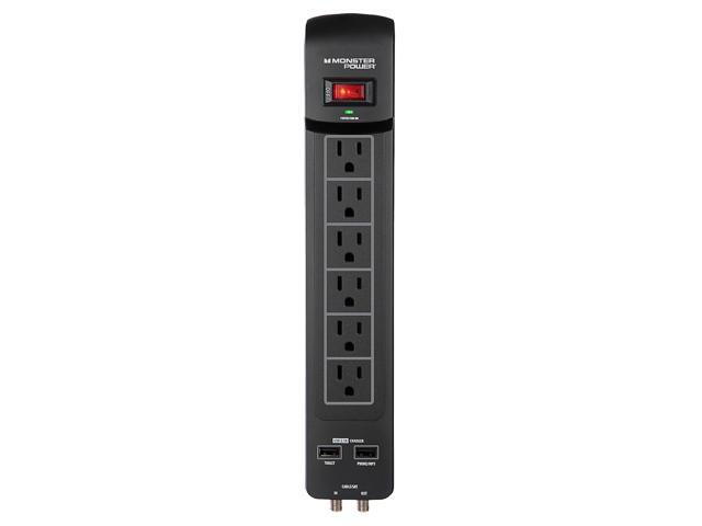 Surge Protected 24/" Metal Power Strip with 6 Outlets 20625