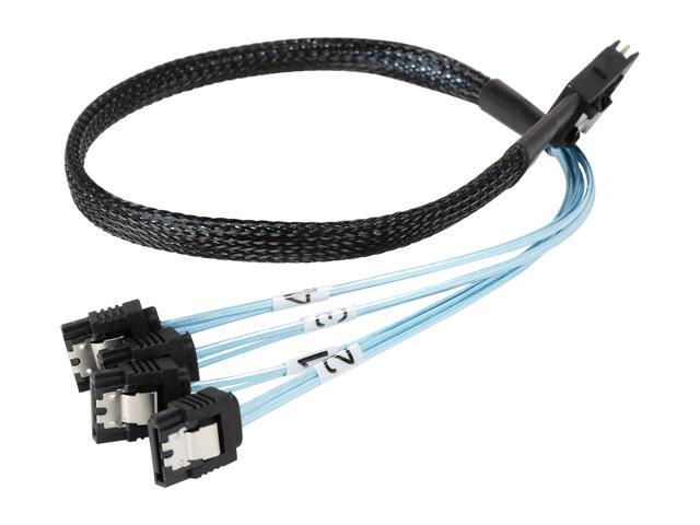 M Coboc SFF8087-4SATA-0.75M 0.75 Meter 30AWG Internal Mini SAS 36pin SFF-8087