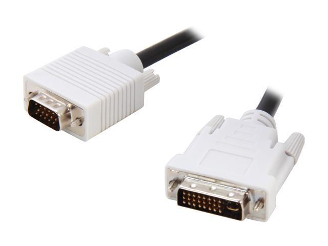 Rosewill RCW-900 - 10-Foot DVI-A (24 + 5-Pin) Male to HD15 VGA Male Analog Video Cable with Ferrites Cores
