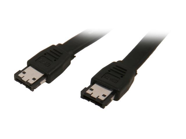 Rosewill RC-1.64-eSATA-MM-BK - 1.64-Foot Flat Black eSATA Cable - Supports 6 Gbps, 3 Gbps, and 1.5 Gbps Transfer Rate
