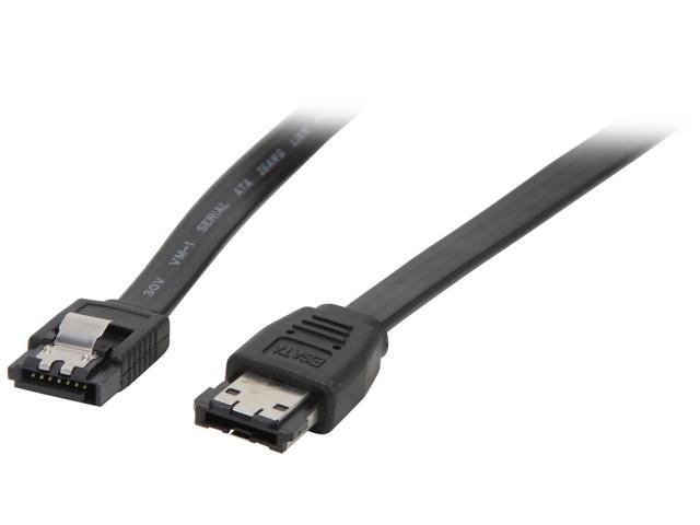 Rosewill 3.28 ft. eSATA to SATA Black Flat Cable Support 6 Gbps, 3 Gbps ...