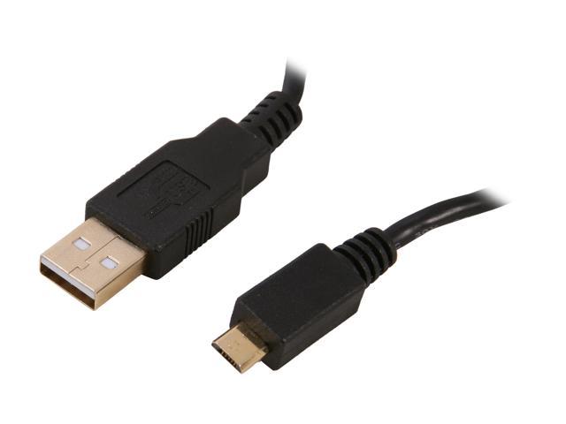 Rosewill RCAB-11021 - 3-Foot Male to Male USB / USB 2.0 A Male to Micro B (5-Pin) Male Cable with Ferrite Core - Gold Plated Connectors