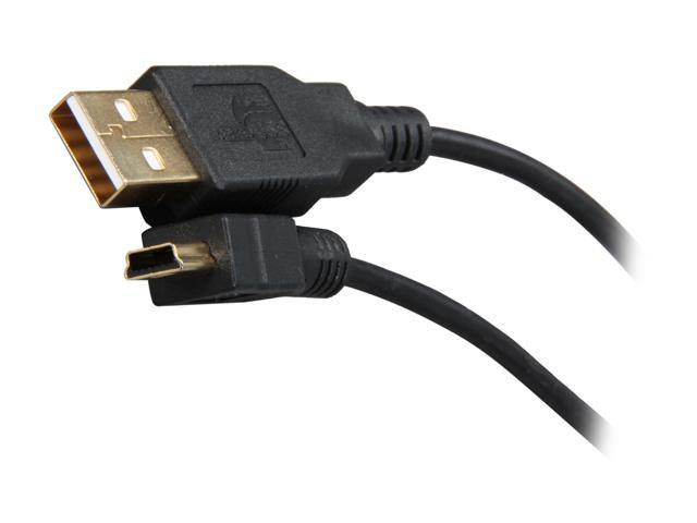 Rosewill RCAB-11024 - 3-Foot USB 2.0 A Male to (5-Pin) Mini B  Male Cable - Black with Gold Plated Connectors