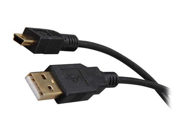 Rosewill RCAB-11026 - 15-Foot USB 2.0 A Male to (5-Pin) Mini B Male Cable - Black with Gold Plated Connectors