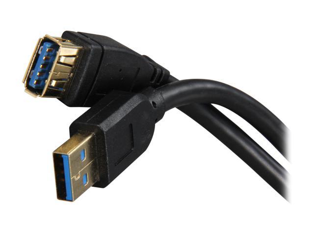 Rosewill RCAB-11029 - 1.5-Foot USB 3.0 A Male to A Female Extension Cable - Black with Gold Plated Connectors