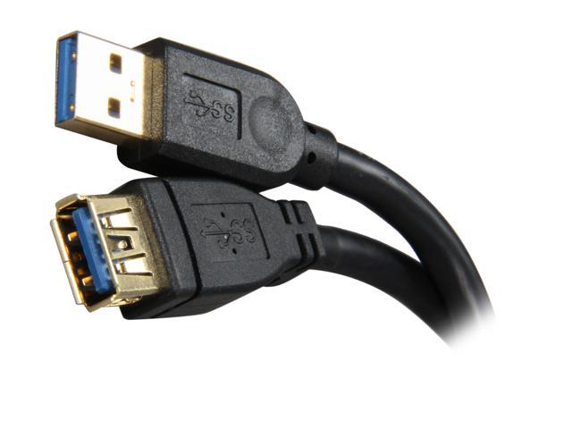 Rosewill RCAB-11030 - 3-Foot USB 3.0 A Male to A Female Extension Cable - Black with Gold Plated Connectors