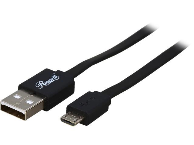Rosewill RMU-1.5BK - 1.5-Foot USB 2.0 A Male to Micro B (5-Pin) Male Cable - Black
