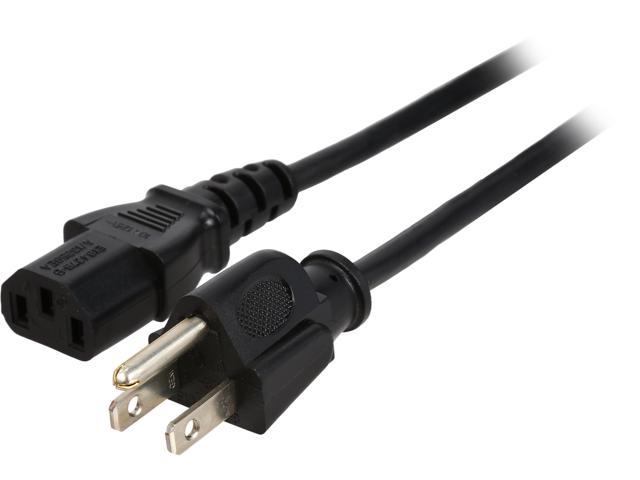Rosewill RCPC-14004 - 6-Foot 18 AWG Power Cord / Cable with 3-Conductor PC Socket (C13/5-15P) - Black