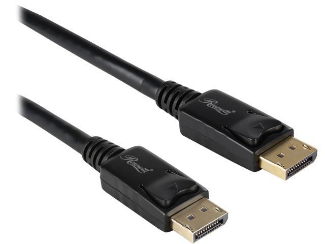 Rosewill RCDC-17003 10 ft. DisplayPort 1.2 Cable, Black, Gold Plated, 4K x 2K Ready, Eyefinity Support
