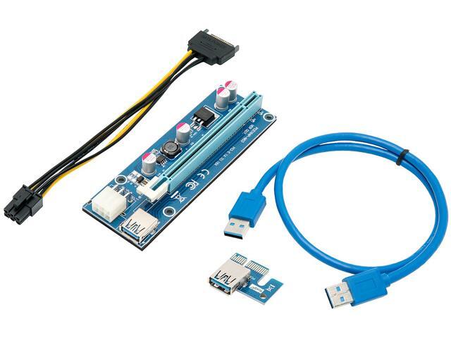 PCI-E Express 1x To 16x Powered USB 3.0 Extender Riser Card Adapter Cable Mining