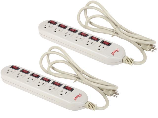 Rosewill RPS-200PK 6 Outlets Power Strip 125V Input Voltage 1875 Watts Maximum Power 6 ft. Cord Length - OEM