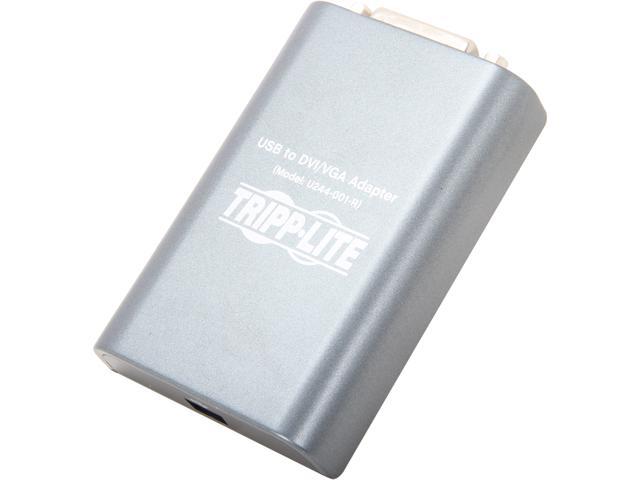 Tripp Lite USB 2.0 to DVI/VGA Dual/Multi-Monitor External Video Graphics Card Adapter, 128 MB SDRAM, 1080p @ 60hz (U244-001-R)