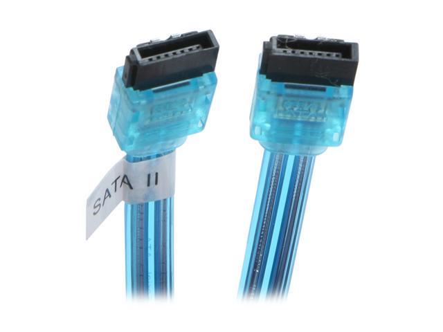 OKGEAR 10" SATA 6 Gbps Cable, Straight to Straight W/ Metal Latch, UV Blue, Backward Compatible 3 Gbps and 1.5 Gbps