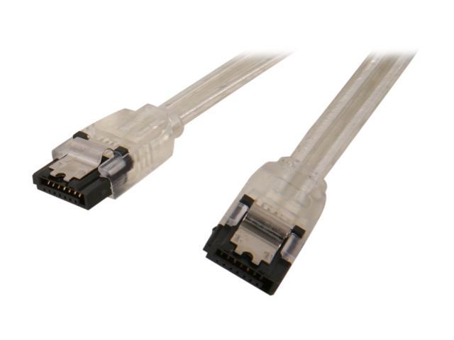 OKGEAR 10" SATA 6 Gbps Cable, Straight to Straight  W/ Metal Latch, Silver, Backward Compatible 3 Gbps and 1.5 Gbps