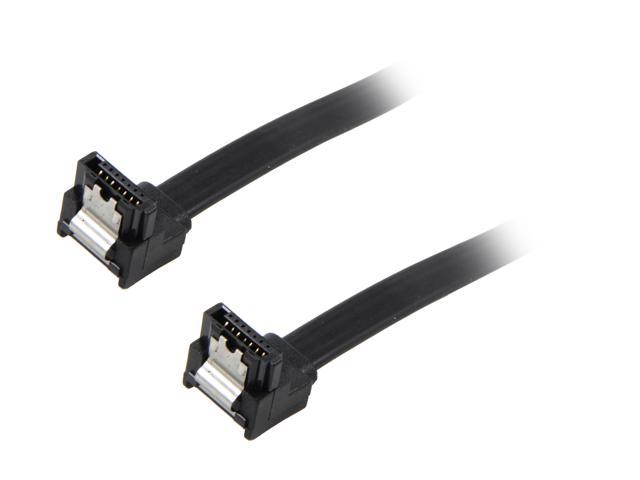 OKGEAR 10" SATA 6Gbps Cable, Right Angle to Right Angle W/ Metal Latch, Black, Backward Compatible 3 Gbps and 1.5 Gbps