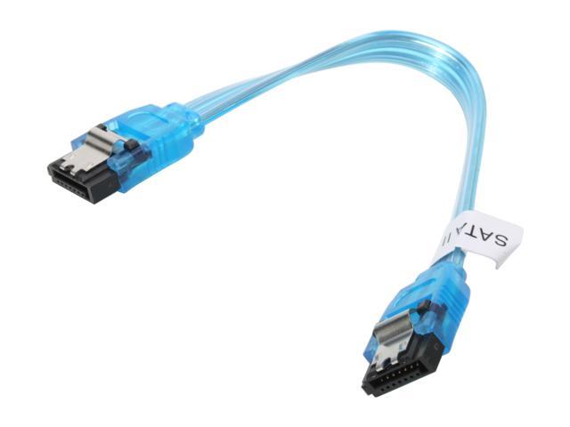 OKGEAR 6" SATA 6 Gbps Cable, Straight to Straight W/ Metal Latch, UV Blue, Backward Compatible with 3 Gbps and 1.5 Gbps