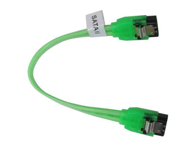OKGEAR 6" SATA 6 Gbps Cable, Straight to Straight W/Metal Latch, UV Green, Backward Compatible with 3 Gbps and 1.5 Gbps
