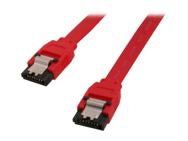 OKGEAR 10" SATA 6 Gbps Cable, Straight to Straight W/ Metal Latch, Red, Backward Compatible 3 Gbps and 1.5 Gbps