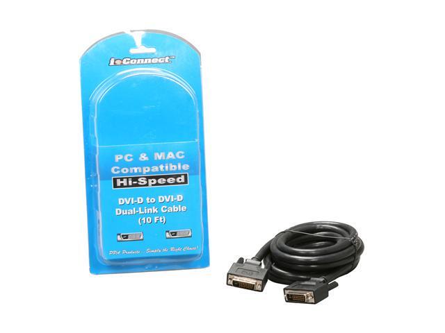 Male to Male One DVI-D to DVI-D Dual Link Cable DAT 7376D Black 10 ft