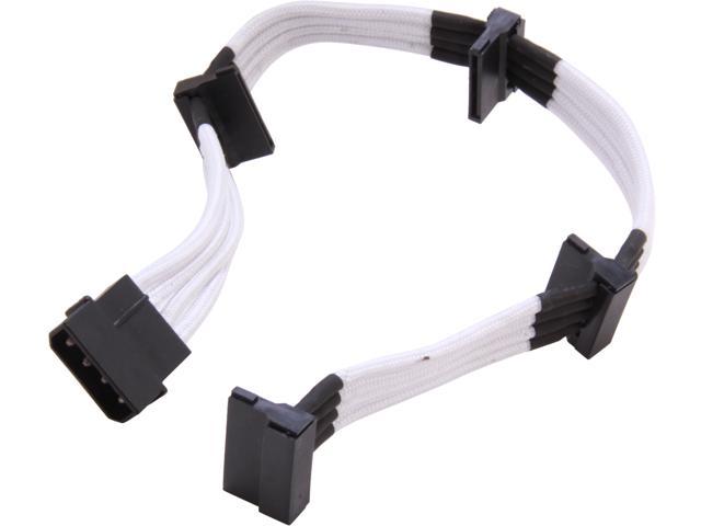 Silverstone PP07-BTSW Sleeved Extension Power Supply Cable with 1 x 4pin to 4 x SATA Connectors