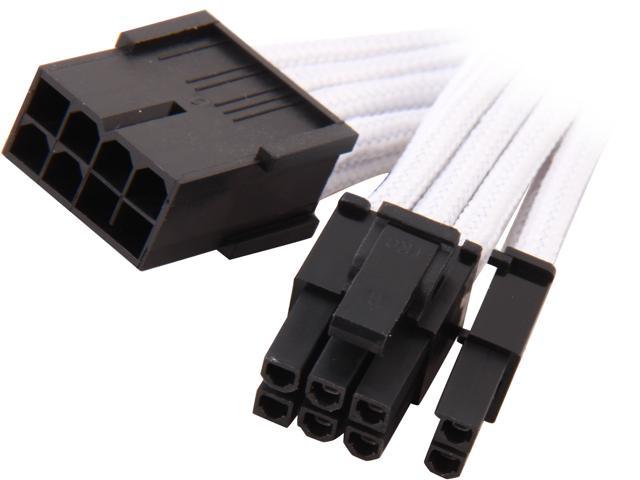 Silverstone PP07-PCIW Sleeved Extension Power Supply Cable, 1 x 8pin to PCI-E 8pin(6+2) Connector