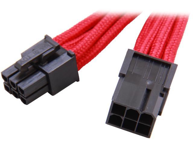Silverstone PP07-IDE6R Sleeved Extension Power Supply Cable, 1 x 6pin to PCI-E 6pin Connector