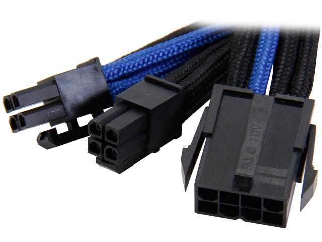 Silverstone PP07-EPS8BA Sleeved Extension Power Supply Cable, 1 x 8pin to EPS12V 8pin(4+4) Connector