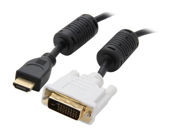 SYBA SD-DVIHDM-MM-6 6 ft. Black DVI-D Male to HDMI Male Cable, Gold Plated Connector, RoHS