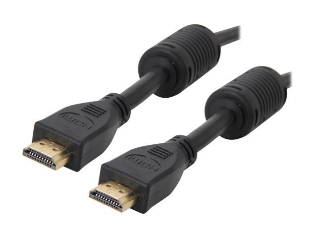 SYBA SD-HDM-MM-6 6 ft. Black HDMI Male to HDMI Male Cable, Gold Plated Connector, RoHS