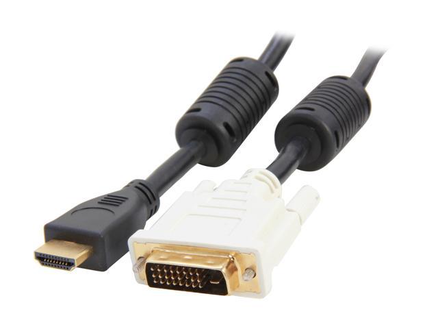 SYBA SY-DVIHDM-MM30 30 ft. Black DVI-D (24+1) Male to HDMI Male Cable DVI to HDMI Cable Male to Male