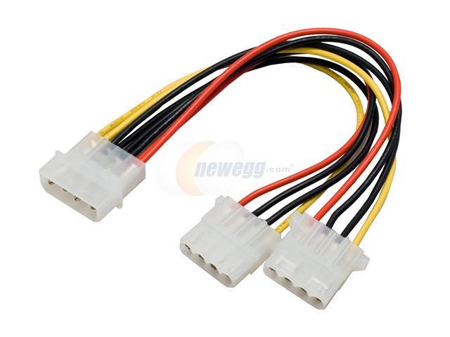 SYBA CL-CAB65012 5.25 in. 5.25" 4-Pin Male to Dual 4-Pin Female Power Cable