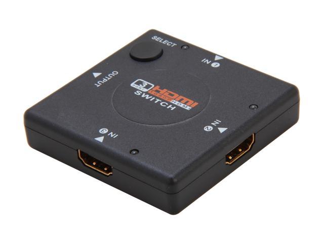SYBA SY-SWI31028 3 x 1 Compact High Performance HDMI Switch Supports 1080p Display and Dolby Audio
