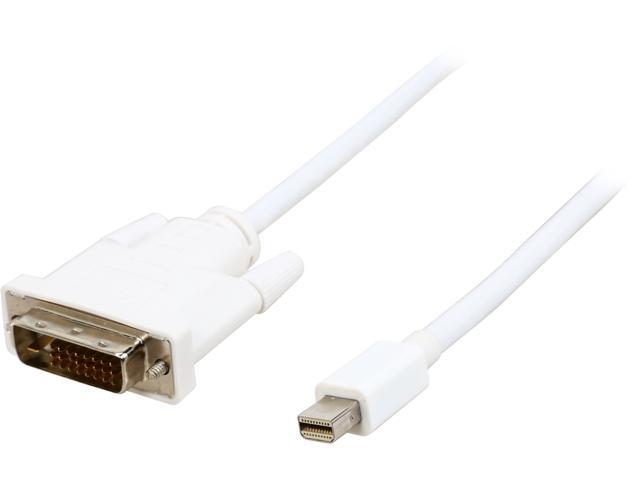 SYBA Model SY-CAB33023 (3-Meter) Mini DisplayPort v1.2 to DVI (24+1) Cable, Male to Male - WHITE Male to Male