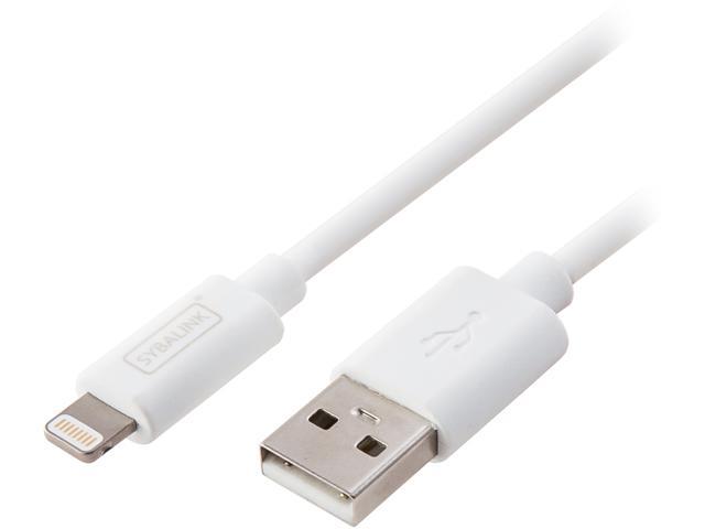 Syba SD-CAB20179 White 6.5 ft Lightning to USB2.0 Data & Charging Cable