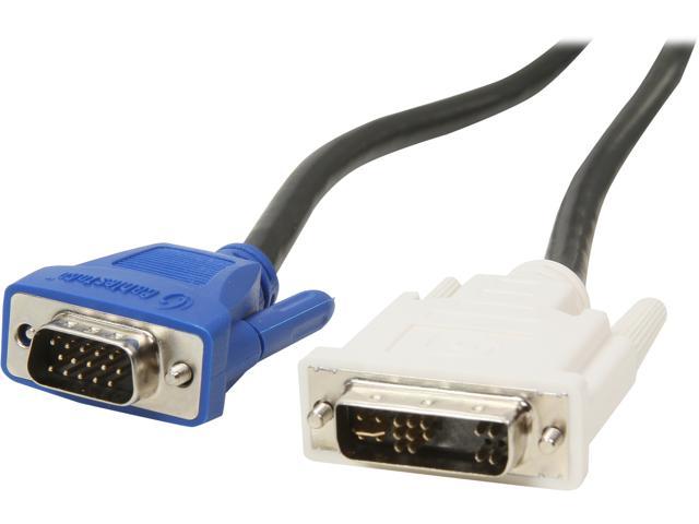 C2G 26955 DVI Male to HD15 VGA Male Video Cable, Black (9.8 Feet, 3 Meters)