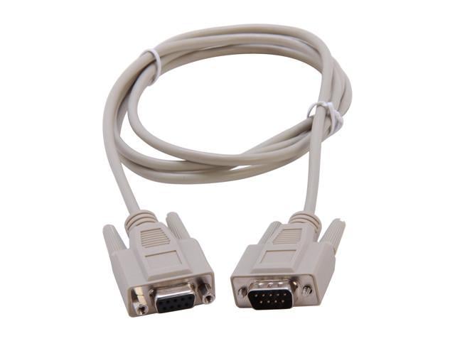 C2G 02711 DB9 M/F Serial RS232 Extension Cable, Beige (6 Feet, 1.82 ...