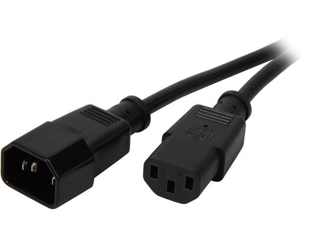 C2G 03145 18 AWG Computer Power Extension Cord - IEC320C14 to IEC320C13, TAA Compliant, Black (4 Feet, 1.21 Meters)