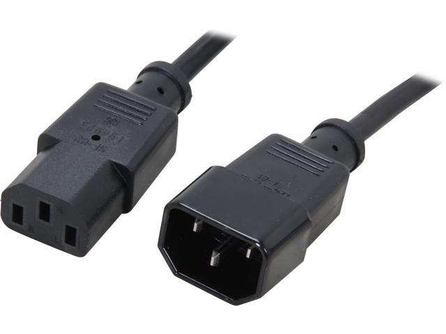 C2G 03140 18 AWG Computer Power Extension Cord - IEC320C14 to IEC320C13, TAA Compliant, Black (1 Feet, 0.30 Meters)