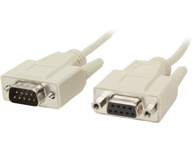 C2G 09453 DB9 M/F Serial RS232 Extension Cable, Beige (50 Feet, 15.24  Meters)