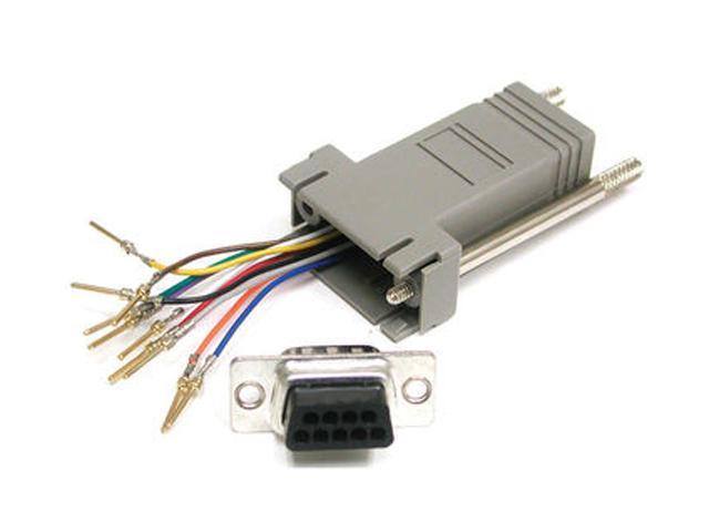 C2G 06691 10-Pin RJ45 to DB9 Female Serial RS232 Modular Adapter, Gray