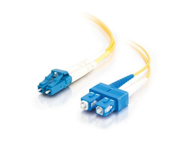 C2G 08356 OS2 Fiber Optic Cable - LC-SC 9/125 Duplex Single-Mode PVC Fiber Cable, Yellow (26.2 Feet, 8 Meters)