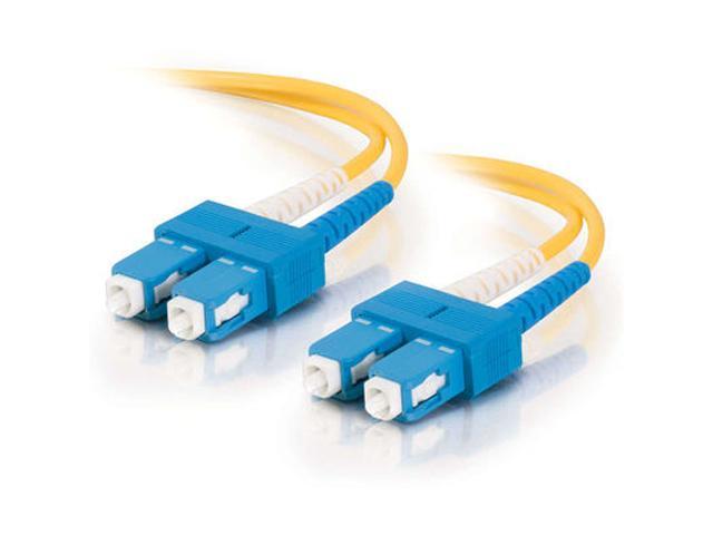 C2G 20455 OS2 Fiber Optic Cable - SC-SC 9/125 Duplex Single-Mode PVC Fiber Cable, Yellow (6.6 Feet, 2 Meters)