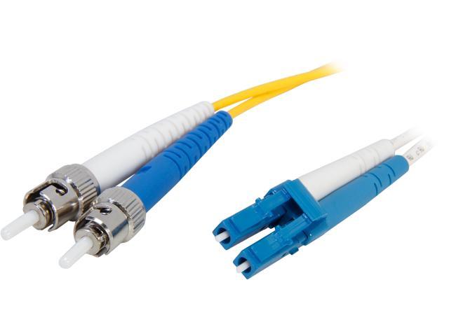 C2G 37475 OS2 Fiber Optic Cable - LC-ST 9/125 Duplex Single-Mode PVC Fiber Cable, Yellow (6.6 Feet, 2 Meters)