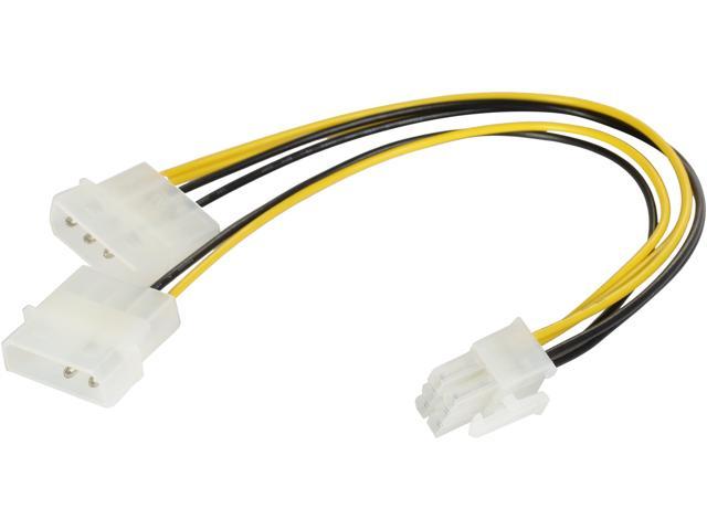 C2G 35522 One 6-Pin PCI Express to Two 4-Pin Molex Power Adapter Cable (10 Inch)