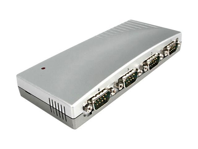 StarTech.com ICUSB2324 USB to Serial Adapter Hub - 4 Port - Bus Powered - DB9 (9-pin) - USB Serial - FTDI USB to Serial Adapter