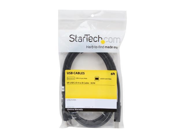 StarTech.com USB2HAB6 6 Ft USB 2.0 Certified A To B Cable - M/M - 2m ...