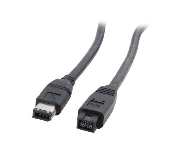 Black IEEE 1394 Firewire 800 to Firewire 400 Cable 6 FT 9 Pin/4 Pin Male/Male 