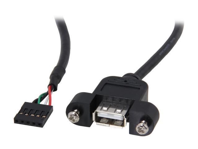 StarTech.com USBPNLAFHD1 Black Panel Mount USB Cable - USB A to Motherboard Header Cable