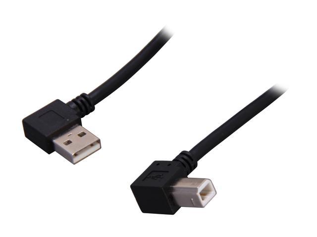 Connector and Terminal USB 2.0 Type A Male to B Male Right Angled Scanner Printer Cable Cord 1ft Black
