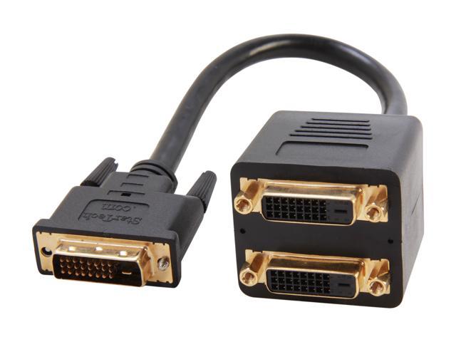 StarTech DVISPL1DD Black 1 ft. DVI-D to 2 x DVI-D Digital Video Splitter Cable - M/F